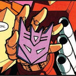 an icon of rodimus' hand holding a decepticon badge